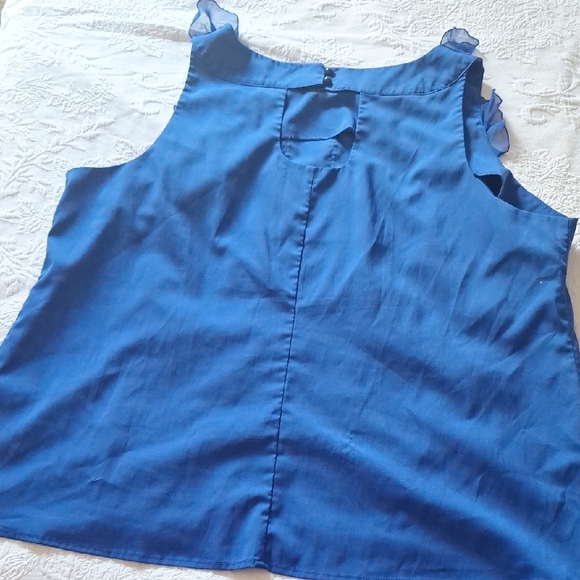 Cato Royal Blue Ruffle Blouse 22/24 Plus - Picture 5 of 9